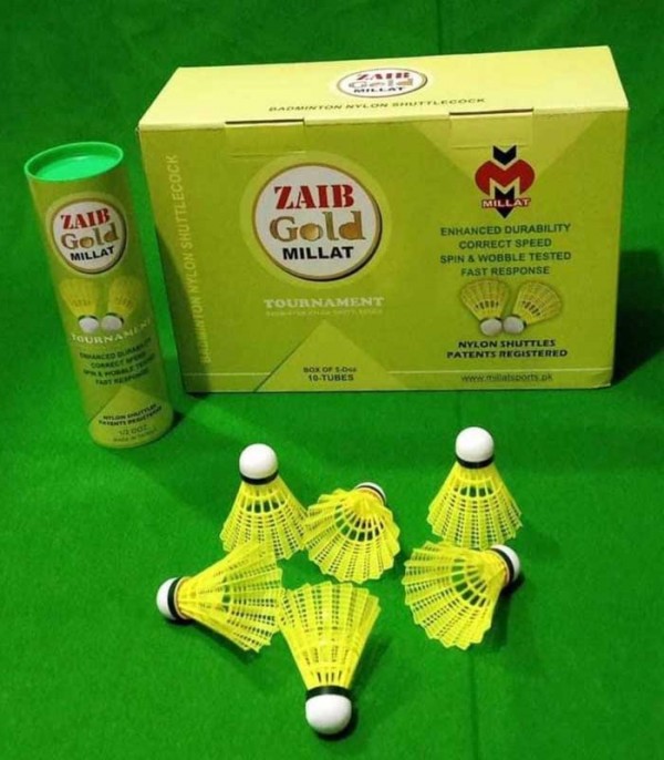 Millat Zaib Gold shuttlecock- Pack of 6
