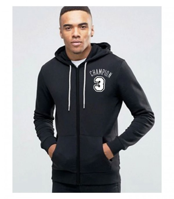 Champion 3 Black Hoodie for Mens - Winter Season Collection For Mens