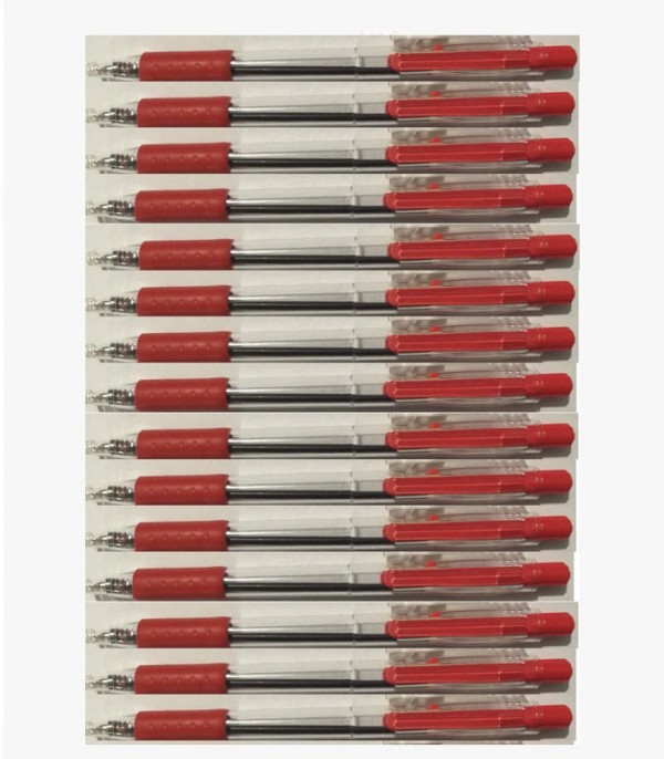 Piano Needle Point Ball Pens 10 Pcs/Box - Red