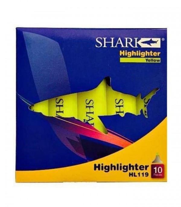 SHARK Highlighter Pack Of 10 HL-119 - Yellow