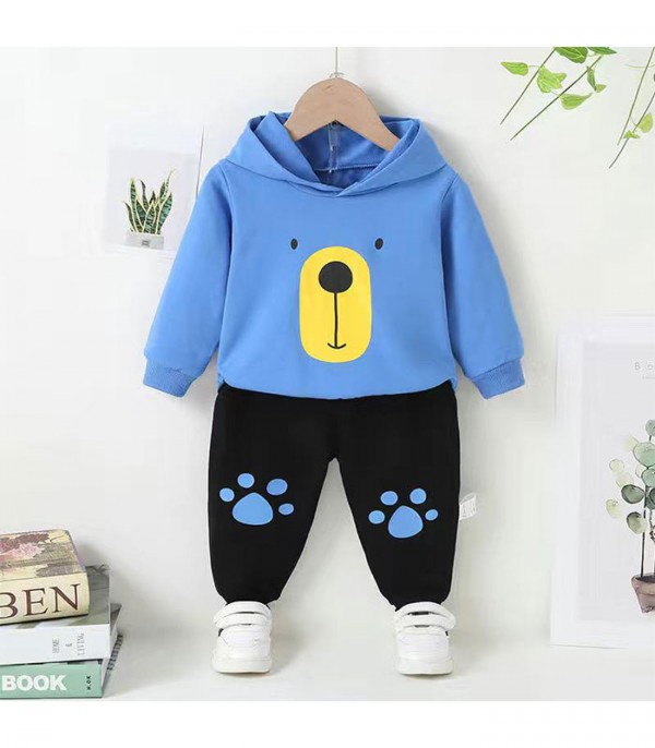 Blue Terry Bear Shirt with Black Trouser